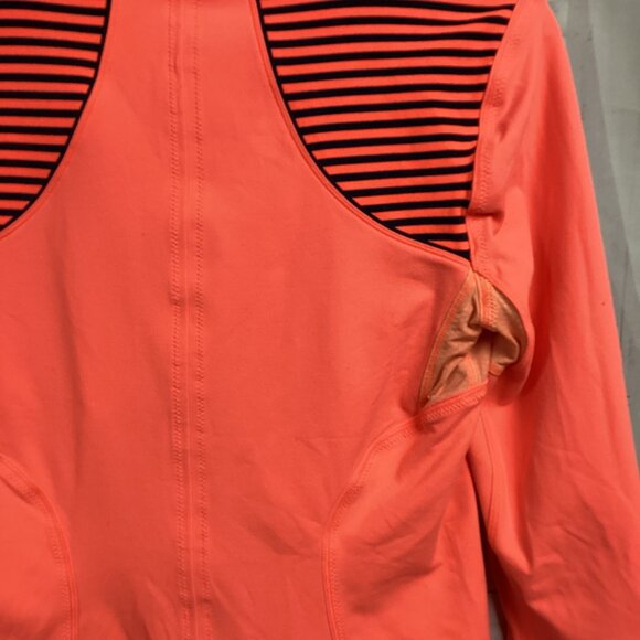 Lululemon Stride Jacket Neon Coral Orange Define Forme Striped 6 - Picture 12 of 13